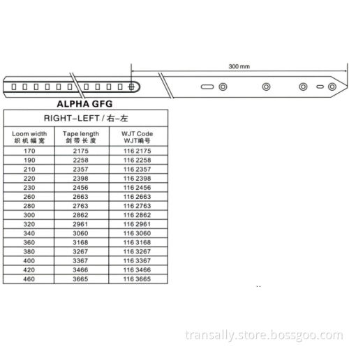 Rapier Loom Tapes for Alpha Gfg
